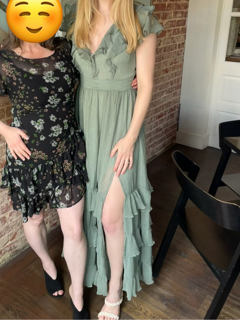 ASTR The Label Sage Green Ruffle Tiered Maxi Dress